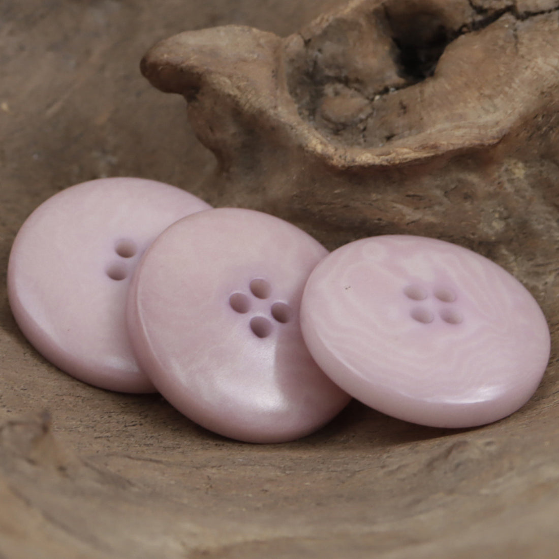 Round Light Pink Natural Corozo Tagua Nut Buttons 10pcs - Lots of Buttons
