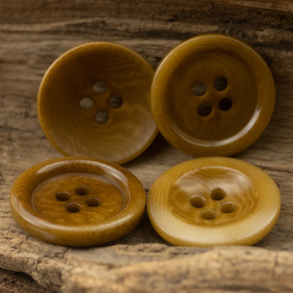 15-20mm Khaki Yellow Sustainable Fruit Buttons for Cardigans 10pcs - Lots of Buttons