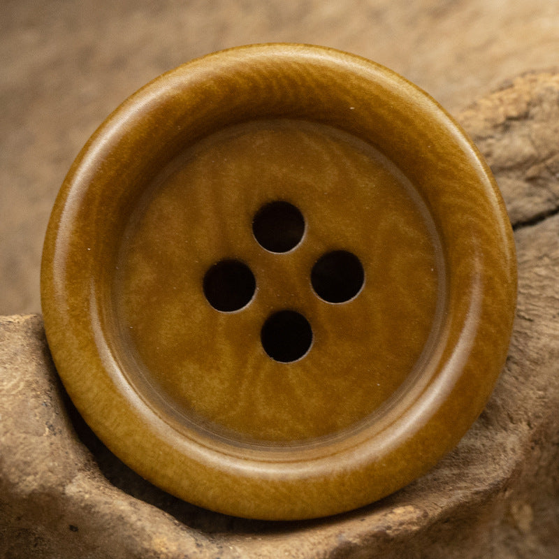 15-20mm Khaki Yellow Sustainable Fruit Buttons for Cardigans 10pcs - Lots of Buttons