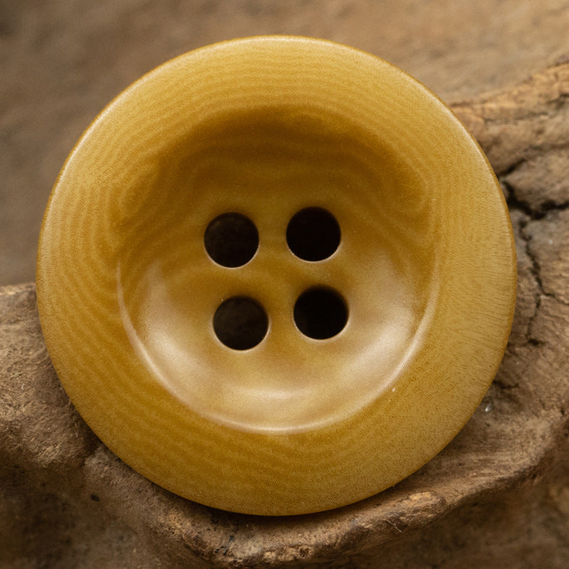 15-20mm Khaki Yellow Sustainable Fruit Buttons for Cardigans 10pcs - Lots of Buttons