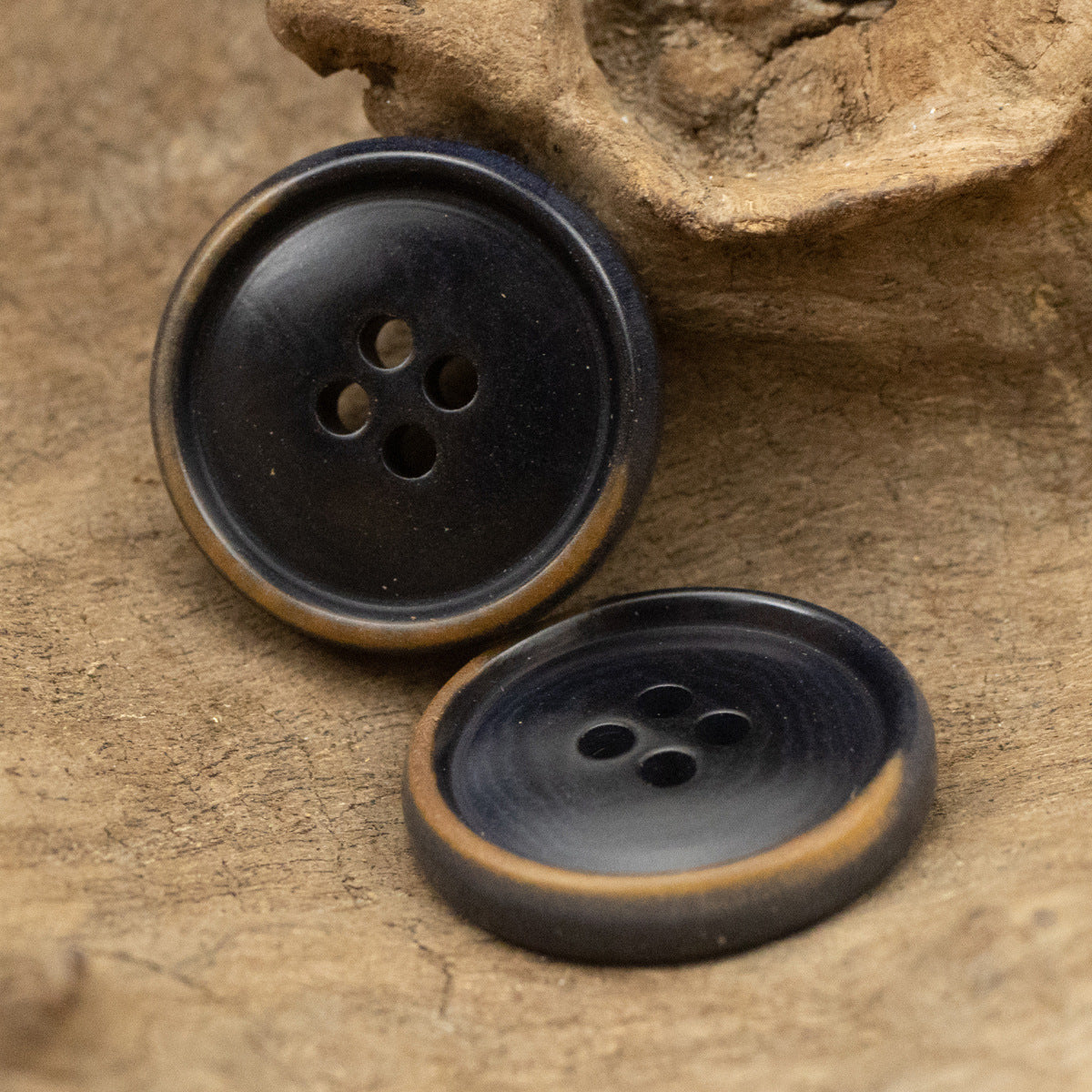 Dark Blue Distressed Burnished Fruit Buttons for Jackets and Suits 10pcs - Lots of Buttons