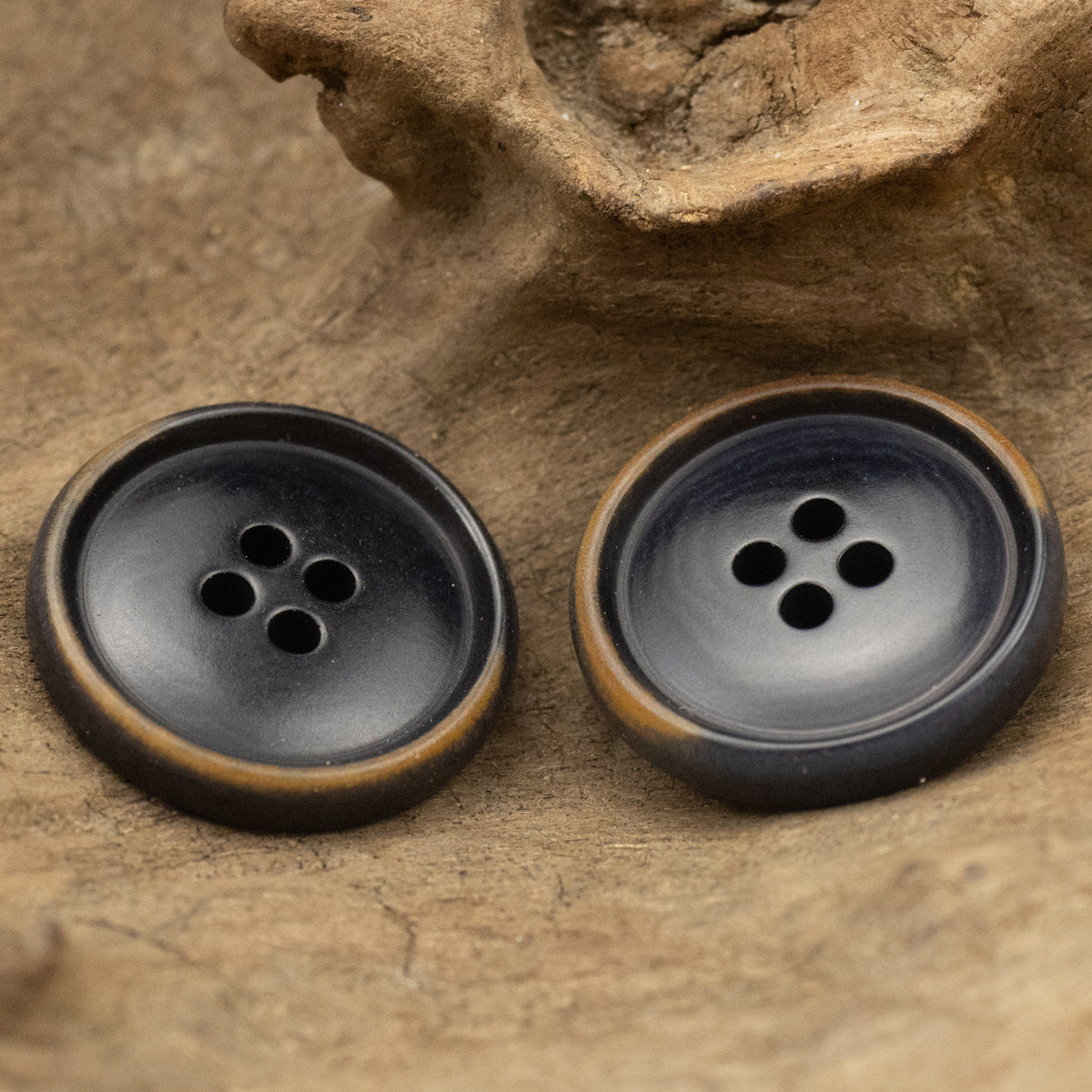 Dark Blue Distressed Burnished Fruit Buttons for Jackets and Suits 10pcs - Lots of Buttons