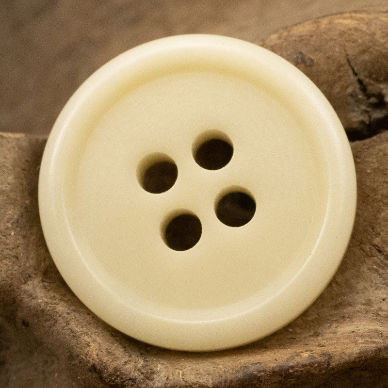 Light Beige Bowl-Shaped Four-Hole Natural Fruit Tagut Nut Buttons 10pcs - Lots of Buttons