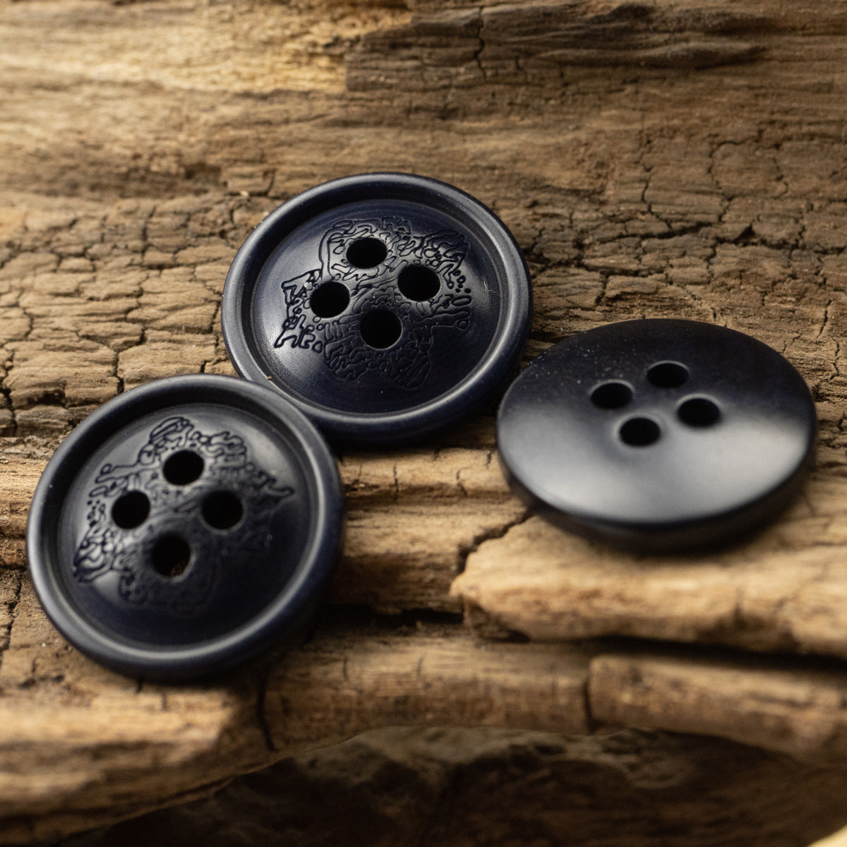 Laser Engraved Chinese Auspicious Clouds Dragon Fruit Buttons 10pcs - Lots of Buttons