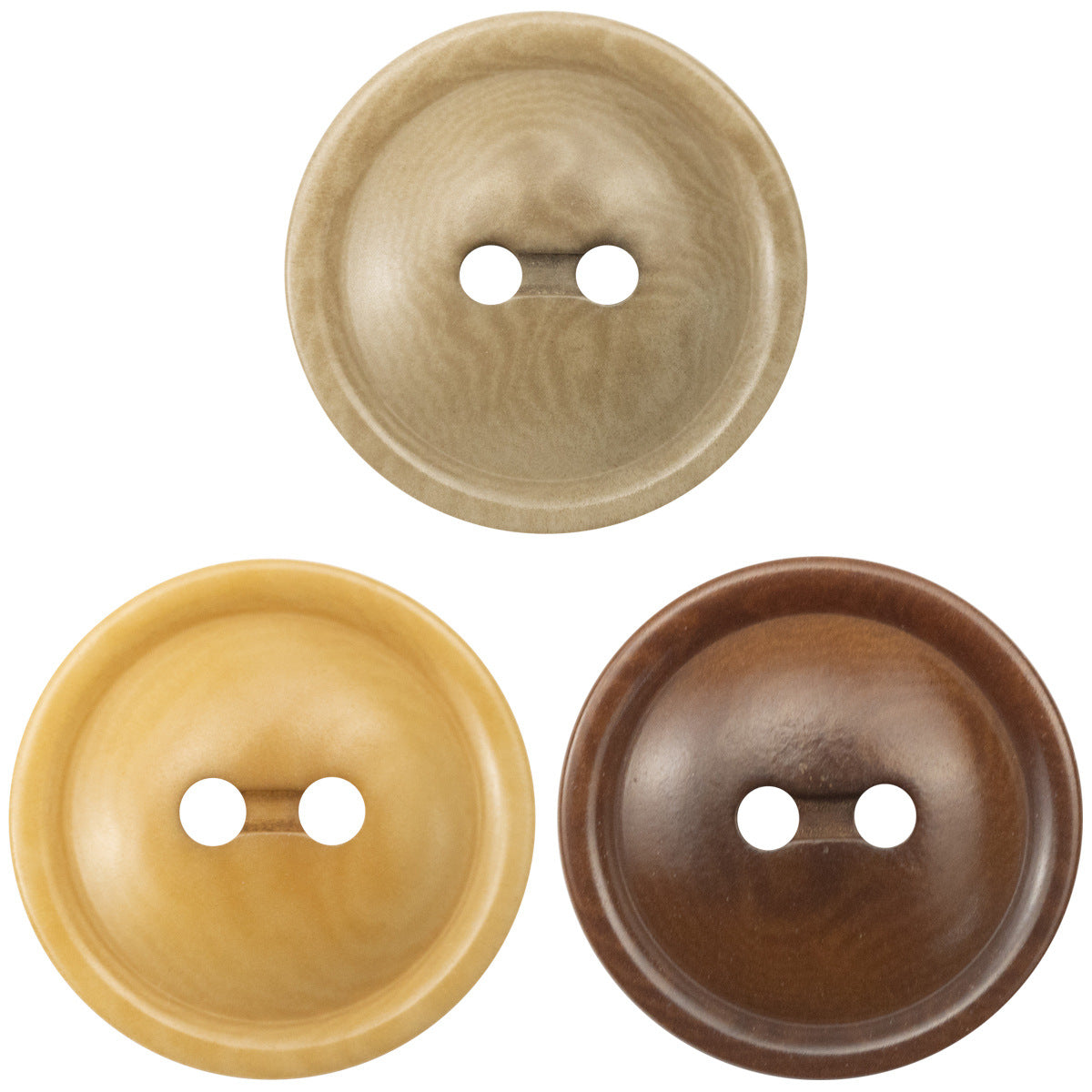 Round 2 Hole Natural Palm Fruit Corozo Buttons 10pcs - Lots of Buttons
