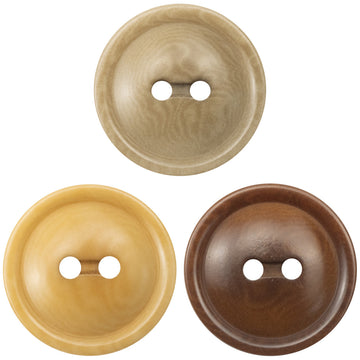Round 2 Hole Natural Palm Fruit Corozo Buttons 10pcs - Lots of Buttons
