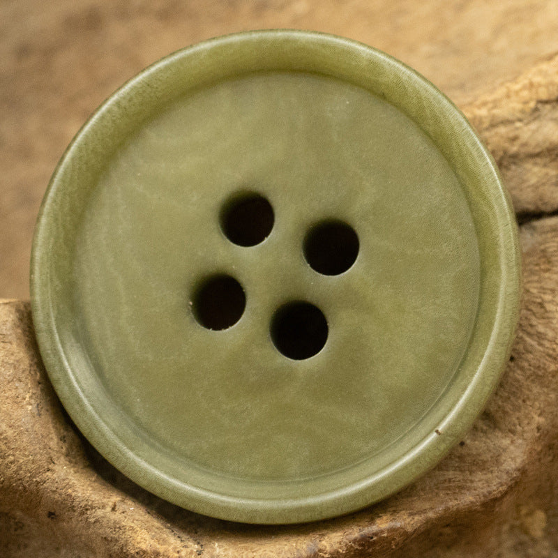 Round 4-Hole Natural Tagut Nut Buttons for Military Green Vests 10pcs - Lots of Buttons