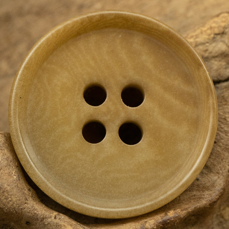 Round 4-Hole Natural Tagut Nut Buttons for Military Green Vests 10pcs - Lots of Buttons