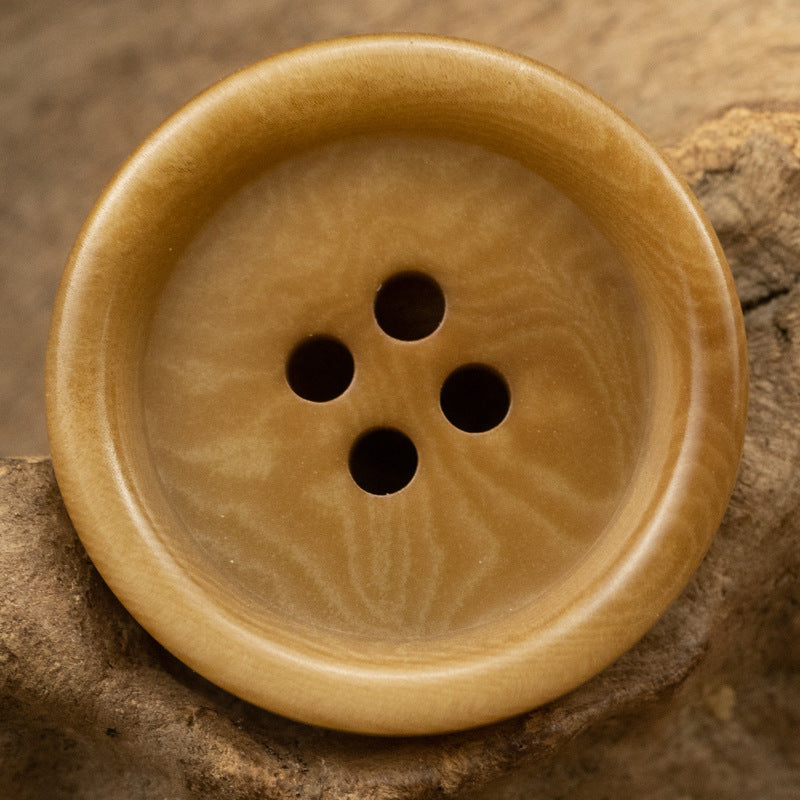 Vintage Thick-Edged Natural Fruit Tagut Nut Buttons for Jackets 10pcs - Lots of Buttons