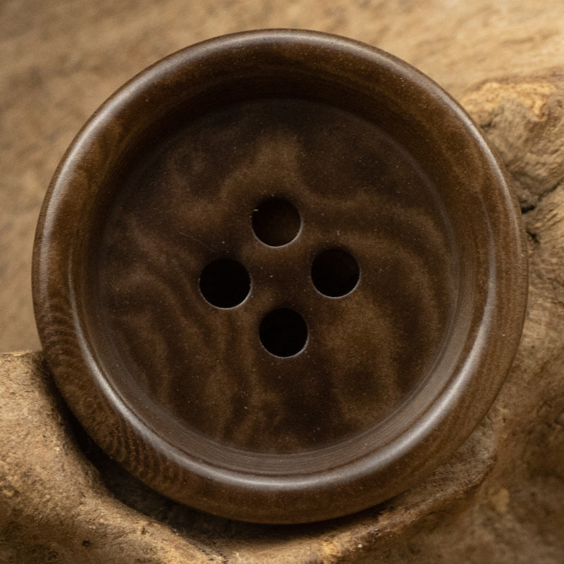 Vintage Thick-Edged Natural Fruit Tagut Nut Buttons for Jackets 10pcs - Lots of Buttons