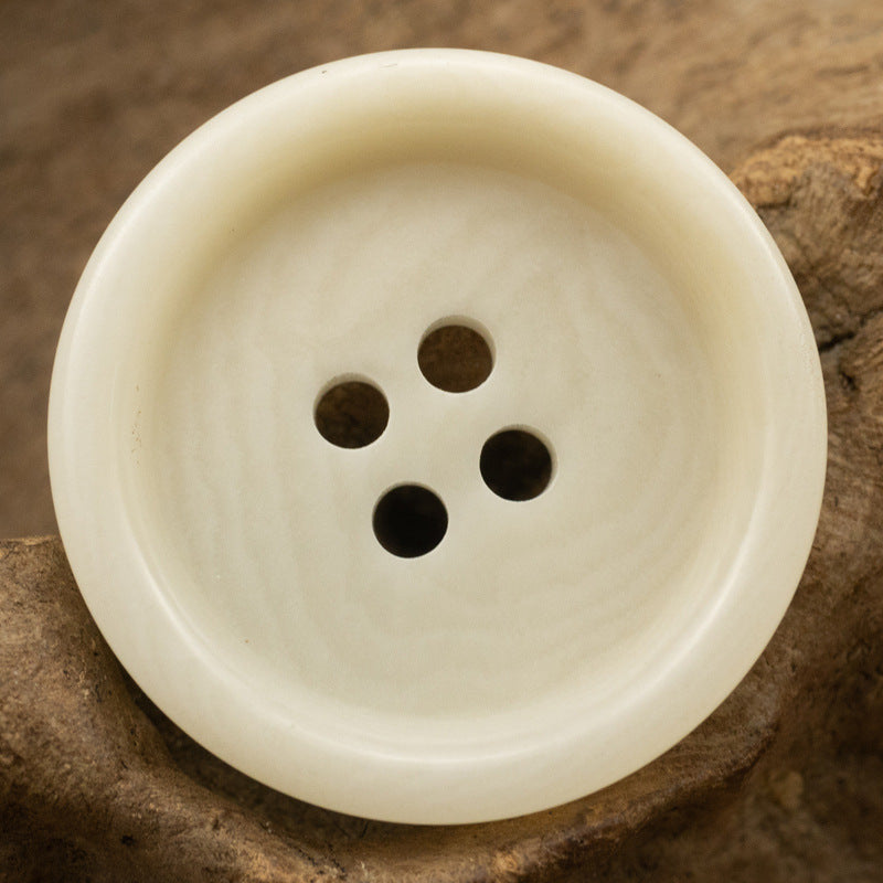 Vintage Thick-Edged Natural Fruit Tagut Nut Buttons for Jackets 10pcs - Lots of Buttons