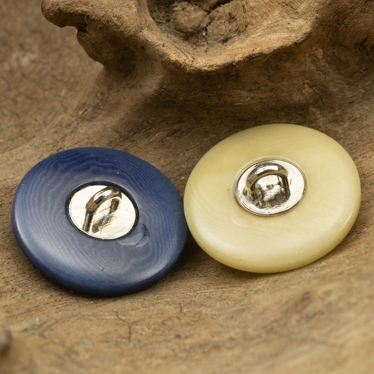 Klein Blue and Beige Fruit Fashion Buttons for Jackets 5pcs - Lots of Buttons