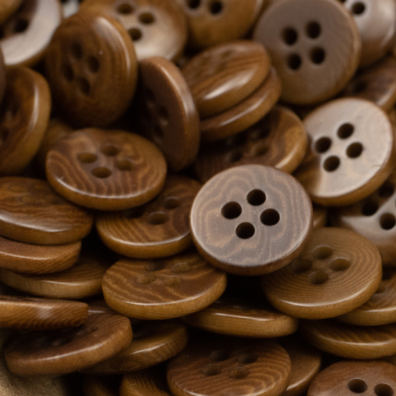 11.5/12.5mm Flat Four-Hole Orange and Gray Fruit Buttons 10pcs - Lots of Buttons