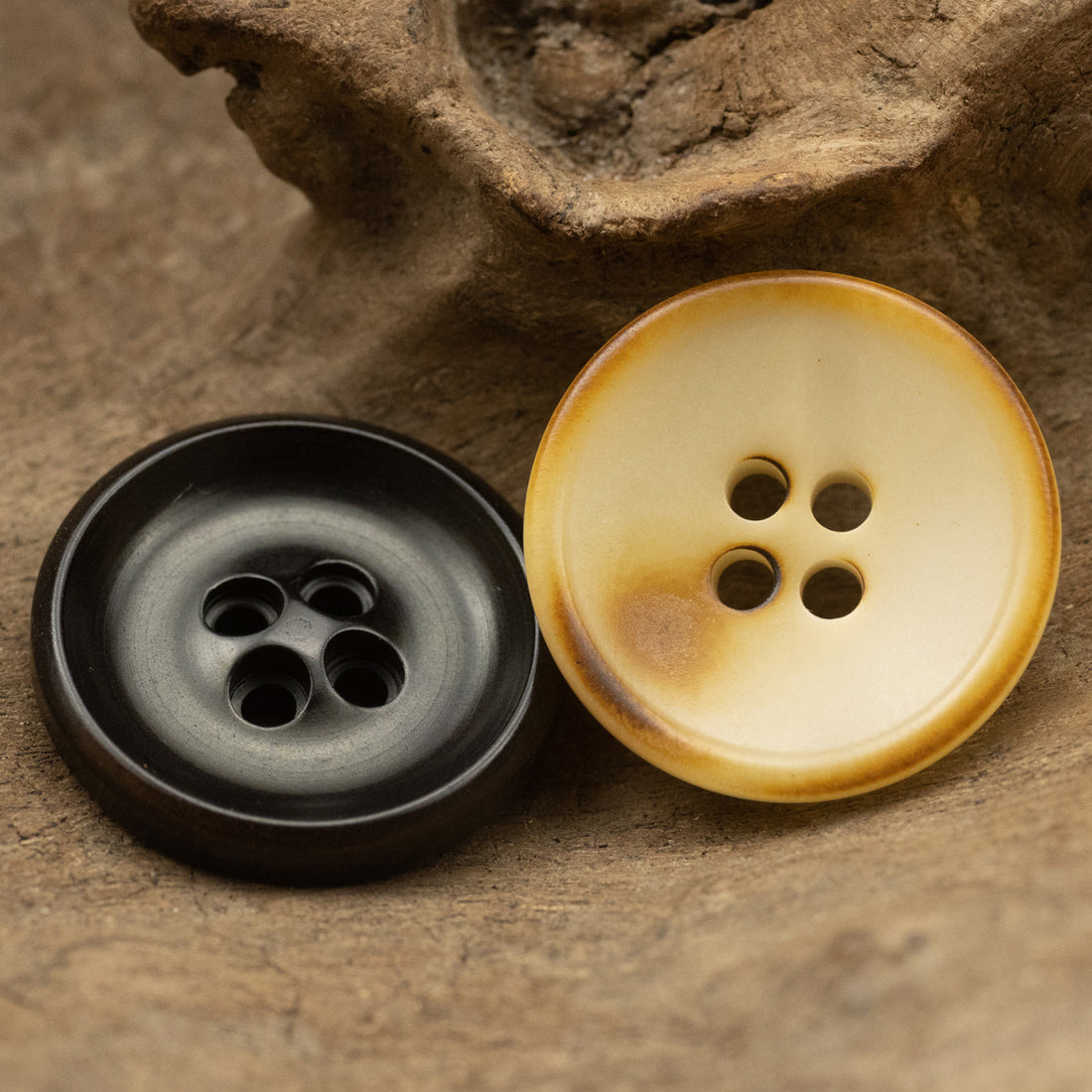 Burnished Natural Corozo Tagua Nut Buttons 10pcs - Lots of Buttons