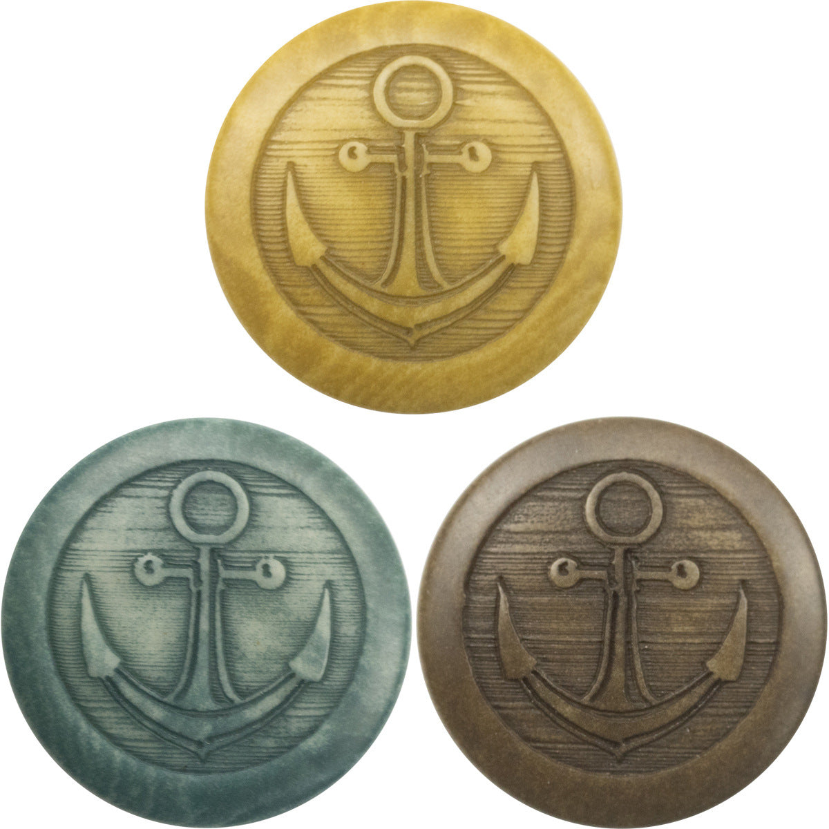 Vintage Nautical Anchor Shaded Fruit Buttons for Woolen Jackets 10pcs - Lots of Buttons