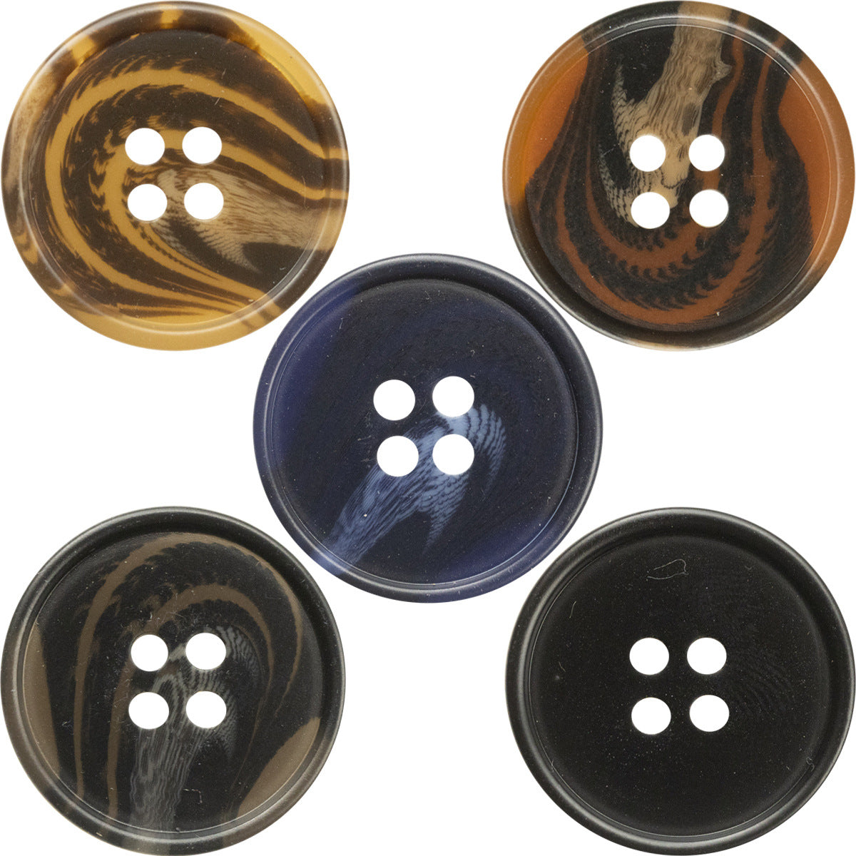 Round Dark Tiger Striped Resin Buttons for Winter Wool Coats - 30pcs - Lots of Buttons