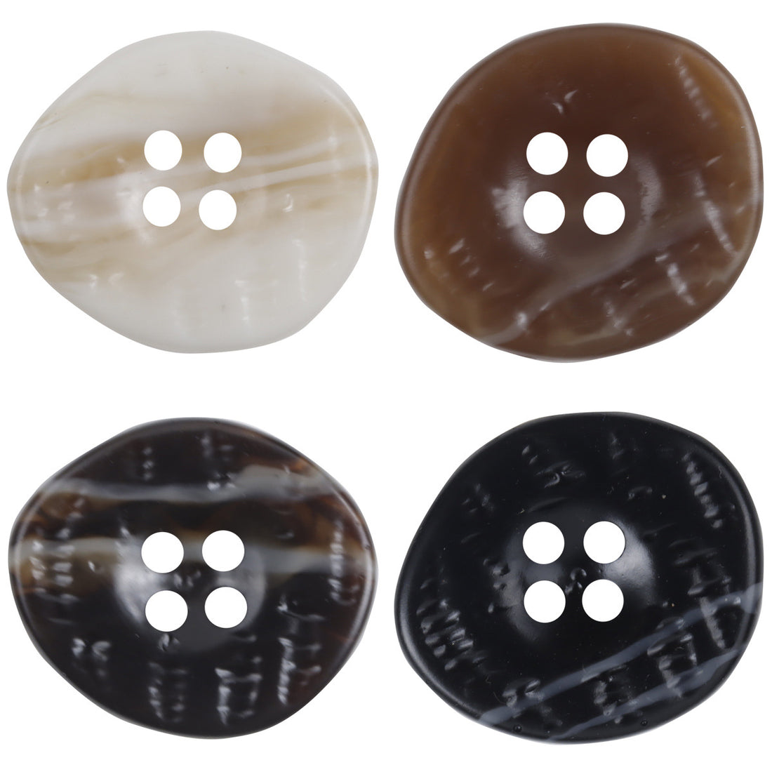 25mm Irregular Coffee Resin Button with Uneven Surface 10pcs - Lots of Buttons