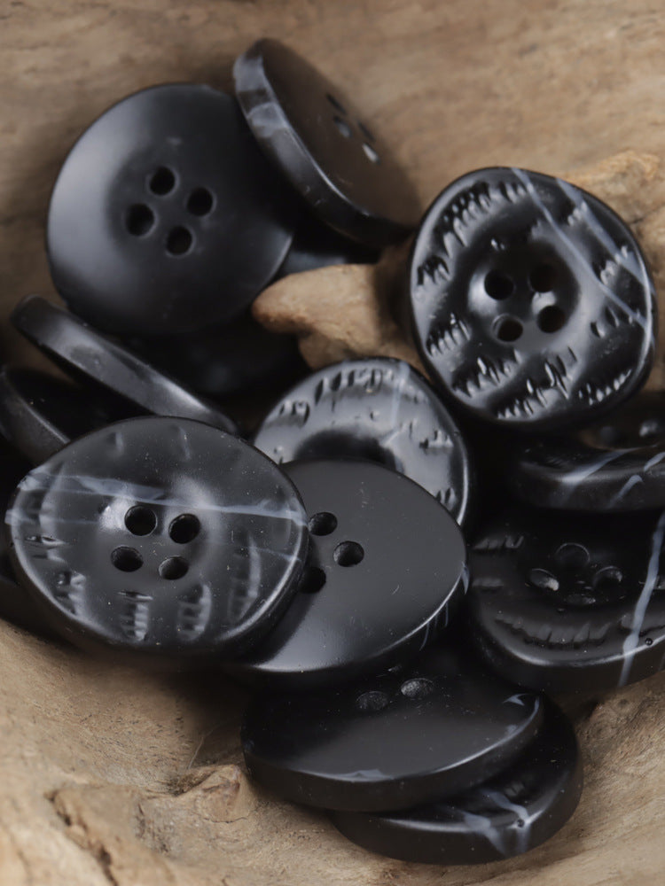 25mm Irregular Coffee Resin Button with Uneven Surface 10pcs