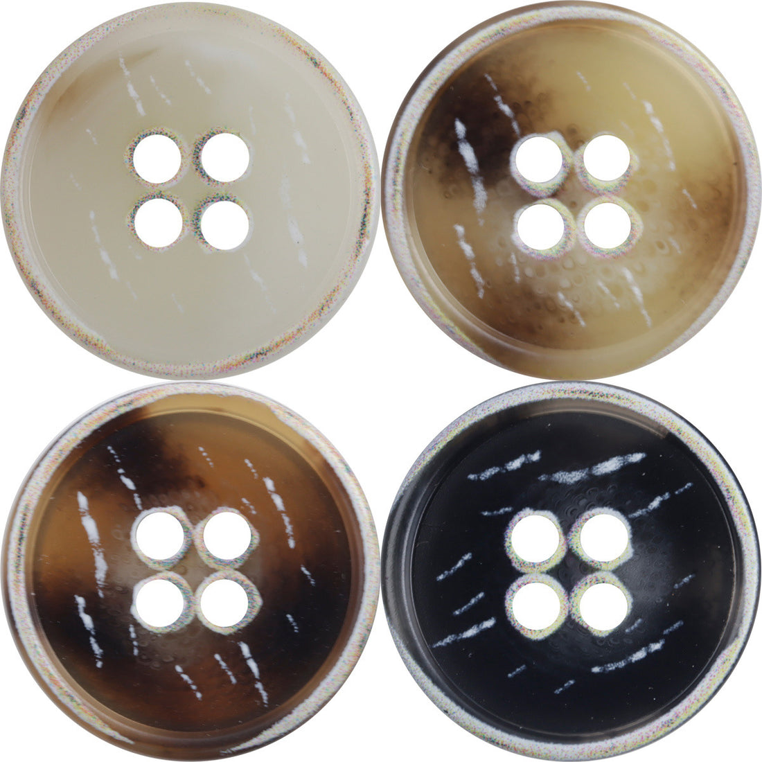 15-28mm Burnt Khaki Four-Hole Resin Buttons 40 Pack - Lots of Buttons