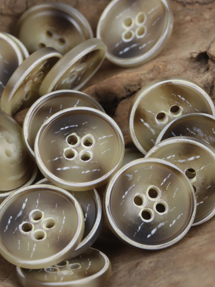 15-28mm Burnt Khaki Four-Hole Resin Buttons 40 Pack - Lots of Buttons