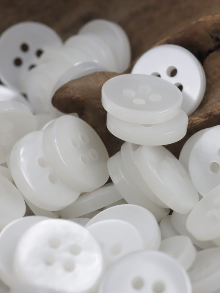 12.5mm Dark Gray and White Resin Buttons for Men's Shirts 100 Pack - Lots of Buttons