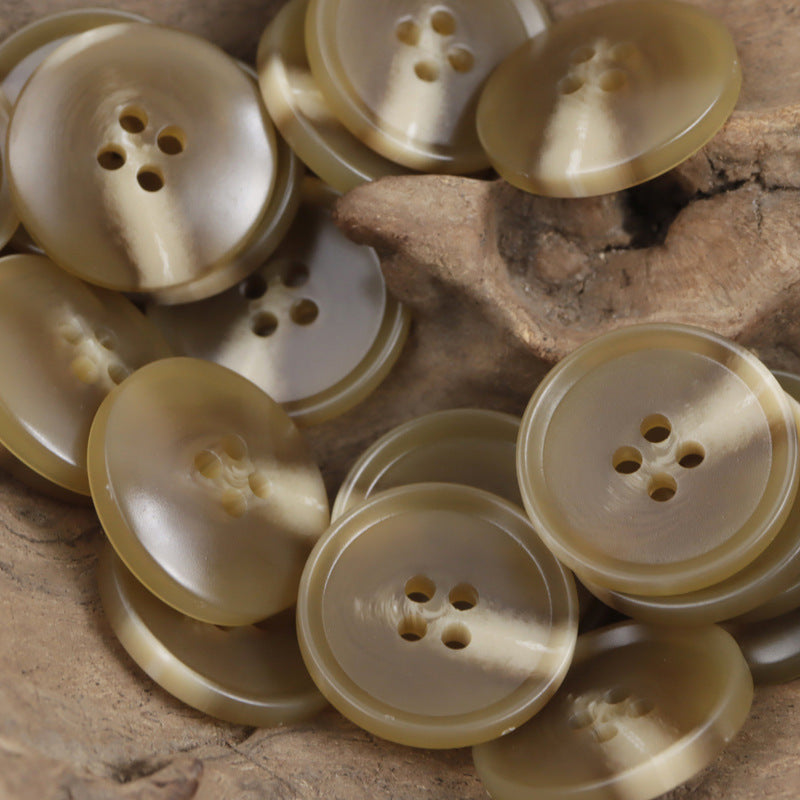 15-30mm Brown Ray Four-Hole Resin Flat Button 50 Pack - Lots of Buttons