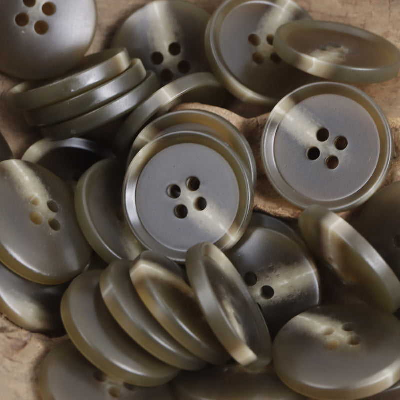 15-30mm Brown Ray Four-Hole Resin Flat Button 50 Pack - Lots of Buttons
