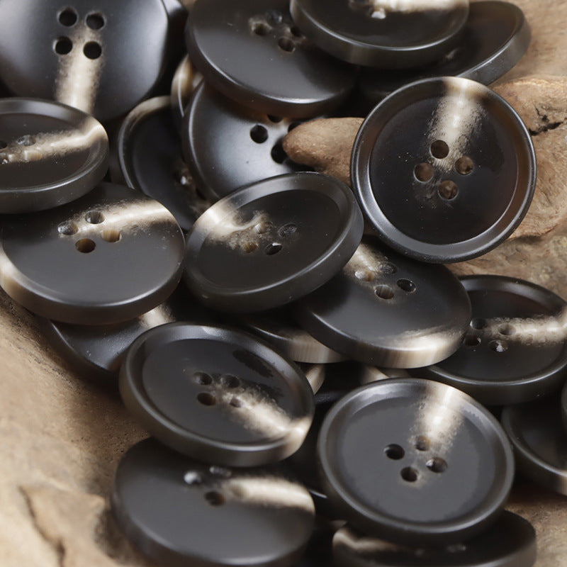 15-30mm Brown Ray Four-Hole Resin Flat Button 50 Pack - Lots of Buttons