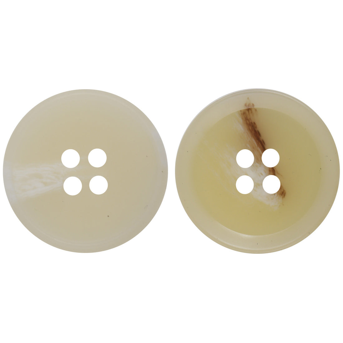 15-28mm Light Yellow Round Four-Hole Resin Flat Button 20pcs - Lots of Buttons