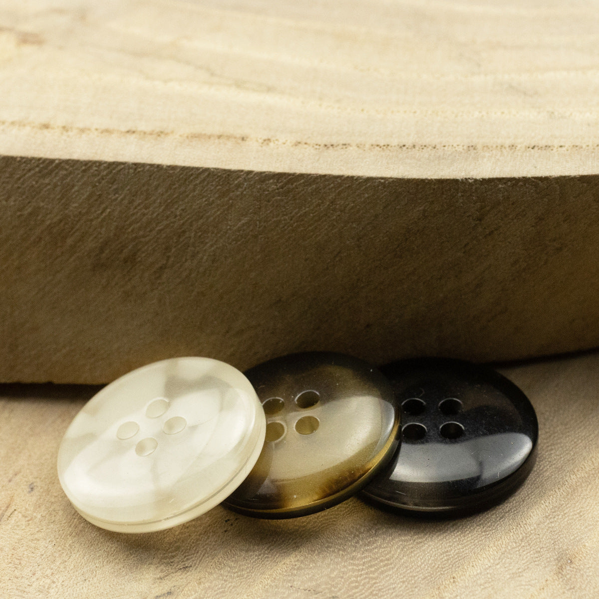 Translucent White and Black Resin Buttons for Sweater Cardigans 30pcs - Lots of Buttons