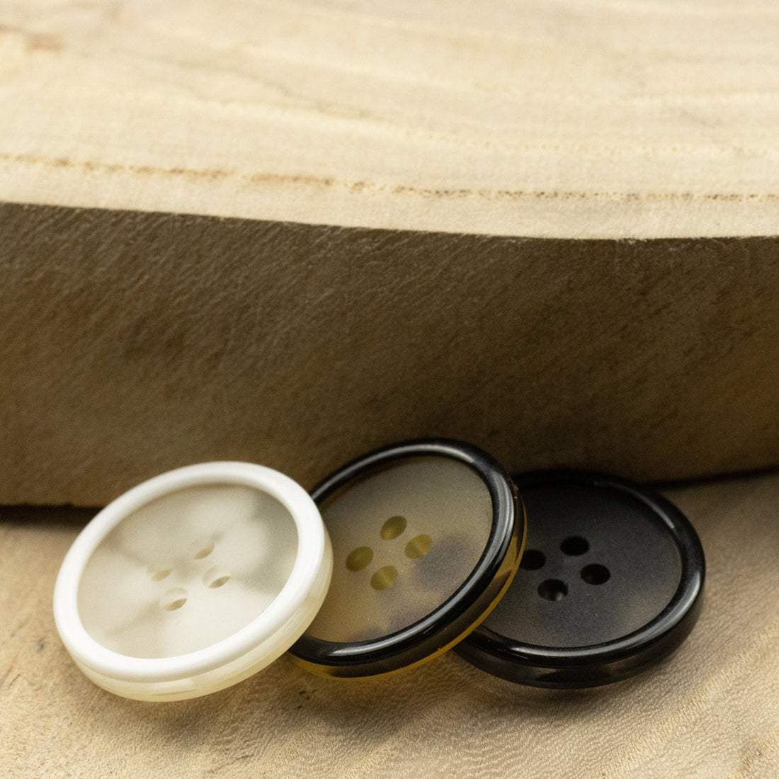 Translucent White and Black Resin Buttons for Sweater Cardigans 30pcs - Lots of Buttons