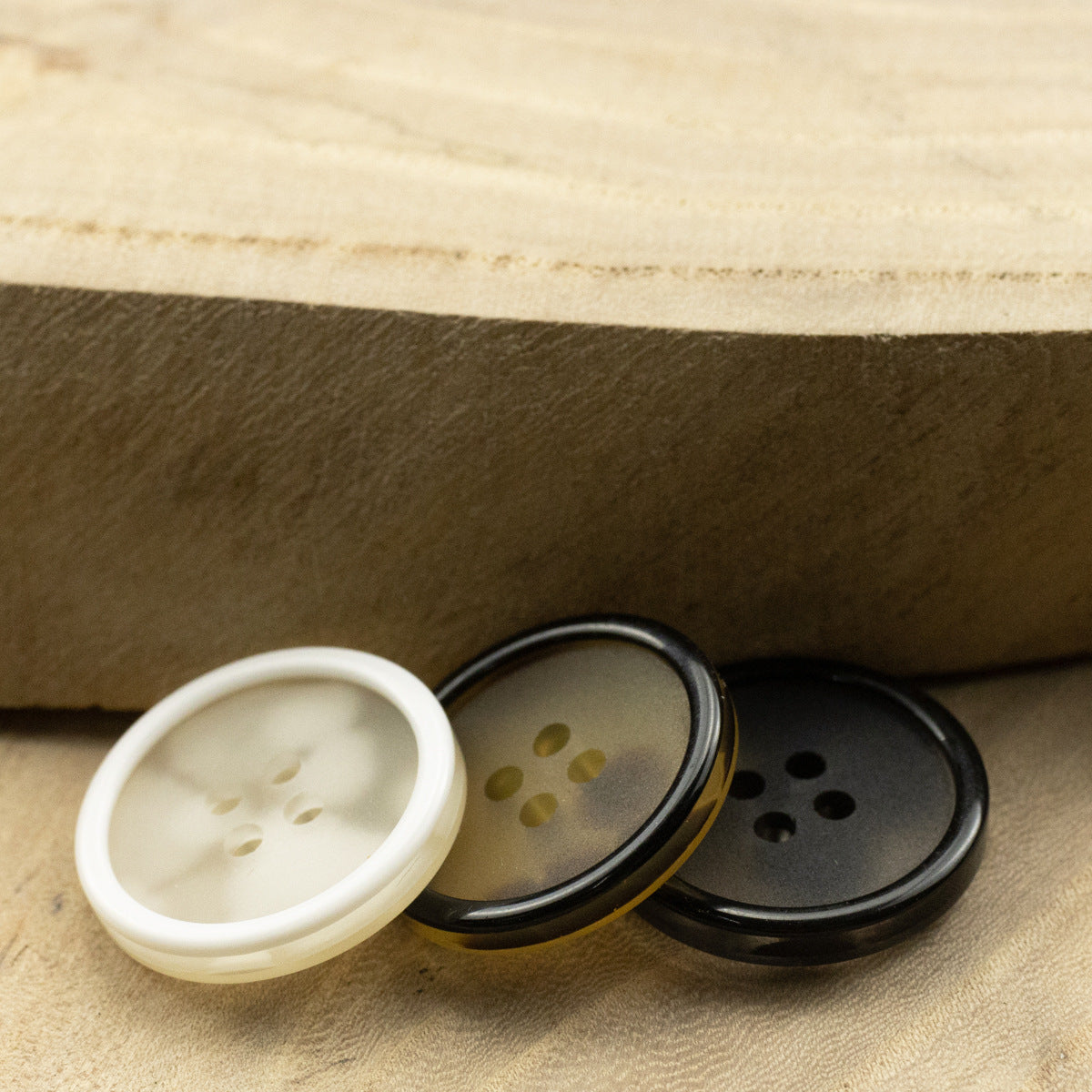 Translucent White and Black Resin Buttons for Sweater Cardigans 30pcs - Lots of Buttons