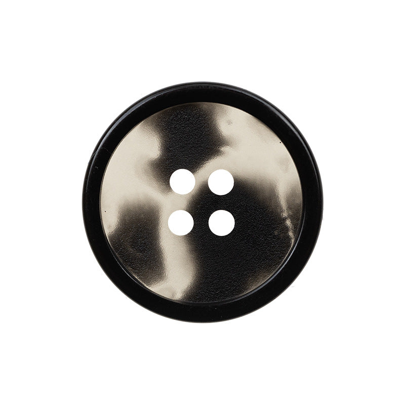 Translucent White and Black Resin Buttons for Sweater Cardigans 30pcs - Lots of Buttons
