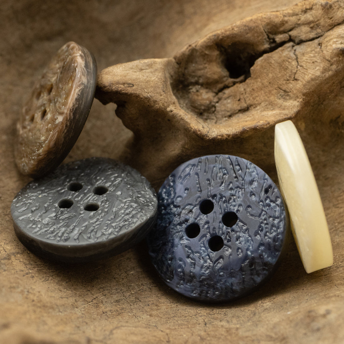 Fashion Resin Flat Coat Buttons with Irregular Texture 10pcs - Lots of Buttons