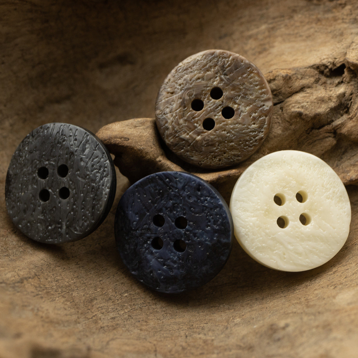Fashion Resin Flat Coat Buttons with Irregular Texture 10pcs - Lots of Buttons