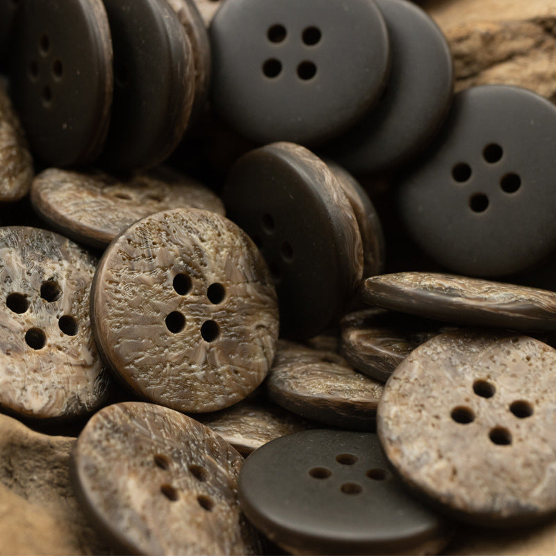 Fashion Resin Flat Coat Buttons with Irregular Texture 10pcs - Lots of Buttons