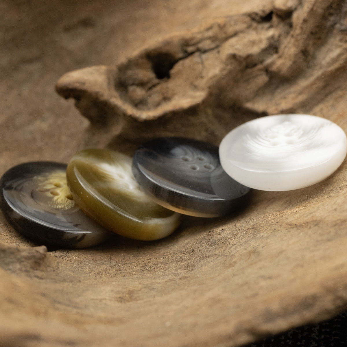 Round 4 Hole Bowl-Shaped Resin Buttons for Suits,20PCS - Lots of Buttons