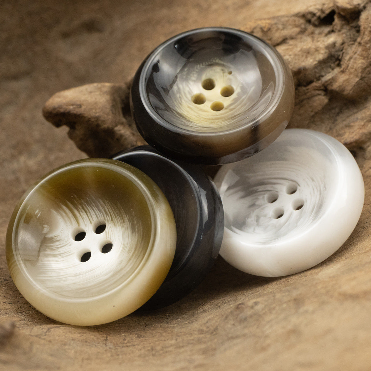 Round 4 Hole Bowl-Shaped Resin Buttons for Suits,20PCS - Lots of Buttons
