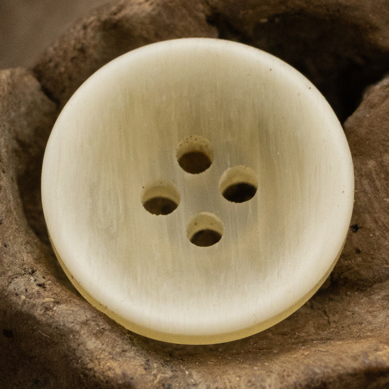 11.5mm Matte Bowl-Shaped Light Yellow Black Resin Buttons 40 Pack - Lots of Buttons