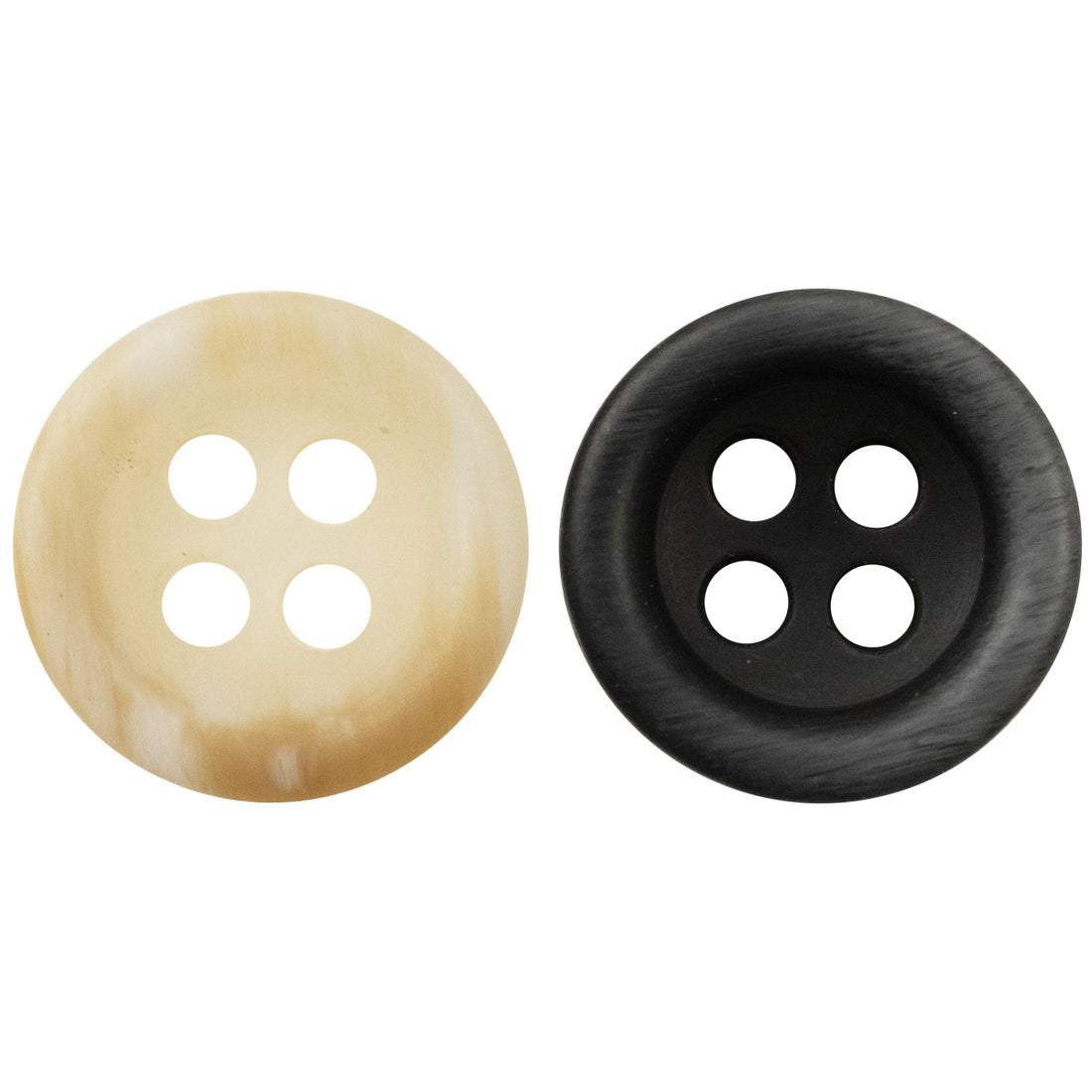 10mm/11.5mm Wood Grain Light Yellow Black Resin Buttons 60 Pack - Lots of Buttons