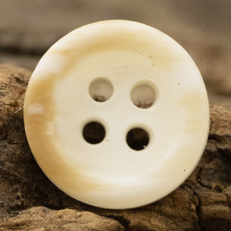 10mm/11.5mm Wood Grain Light Yellow Black Resin Buttons 60 Pack - Lots of Buttons