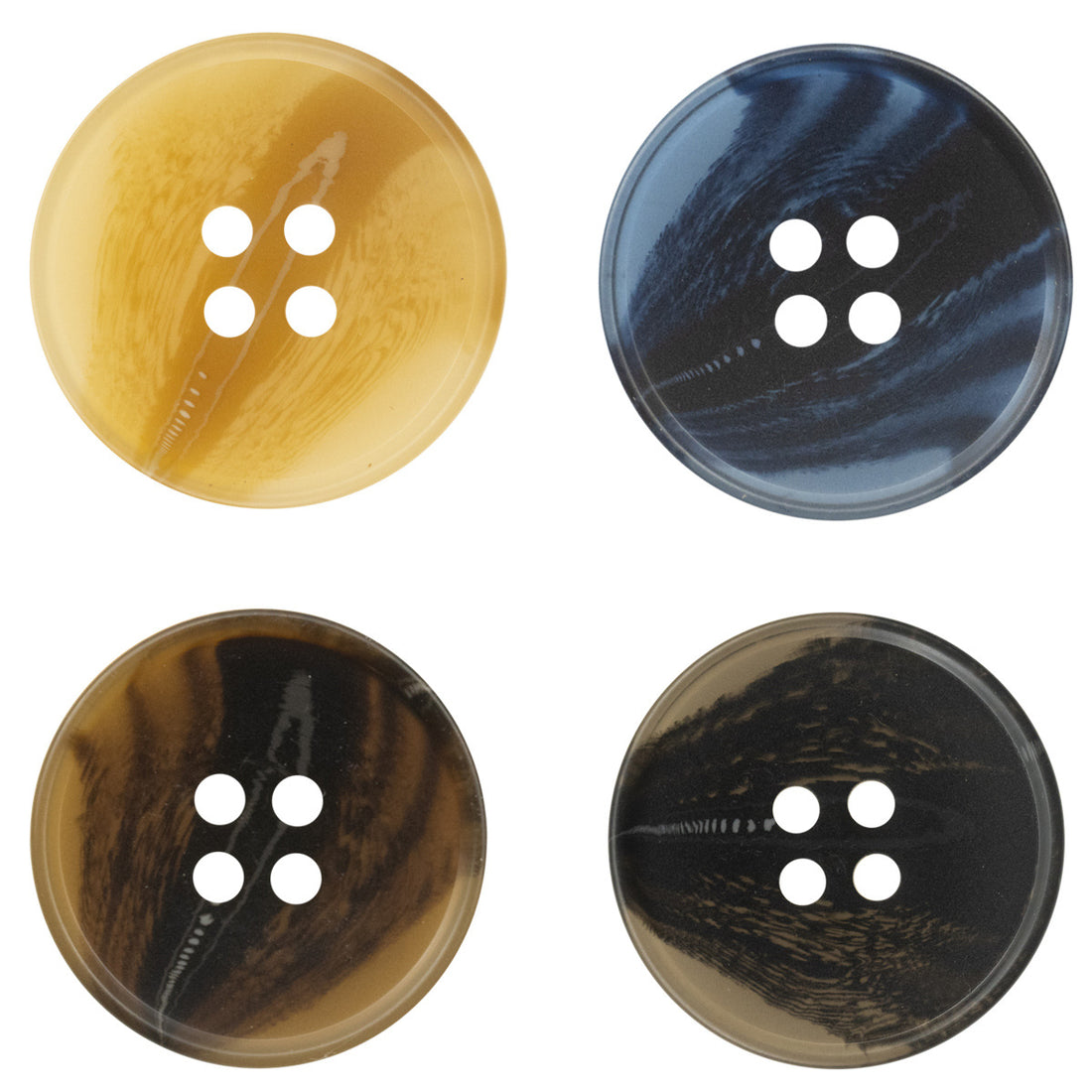 15-30mm River Pattern Black Khaki Dark Blue Resin Buttons 40 Pack - Lots of Buttons