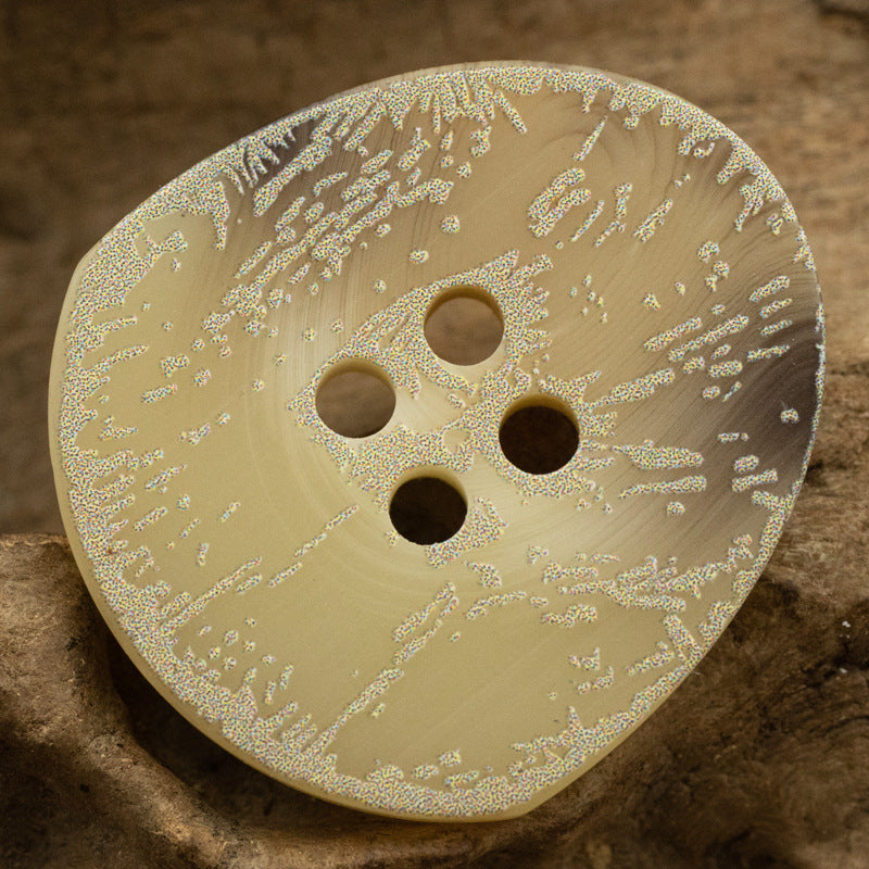 Irregular Triangular Distressed Frosted Floral Four-Hole Resin Button 30 Pack - Lots of Buttons