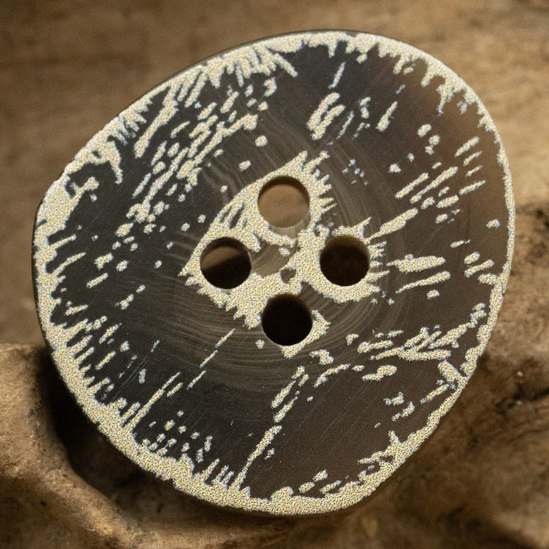 Irregular Triangular Distressed Frosted Floral Four-Hole Resin Button 30 Pack - Lots of Buttons