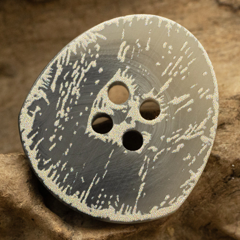 Irregular Triangular Distressed Frosted Floral Four-Hole Resin Button 30 Pack - Lots of Buttons