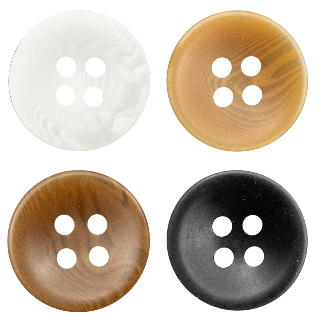 10mm Matte Bowl-Shaped Resin Buttons for Shirts and Knitwear - 50pcs - Lots of Buttons
