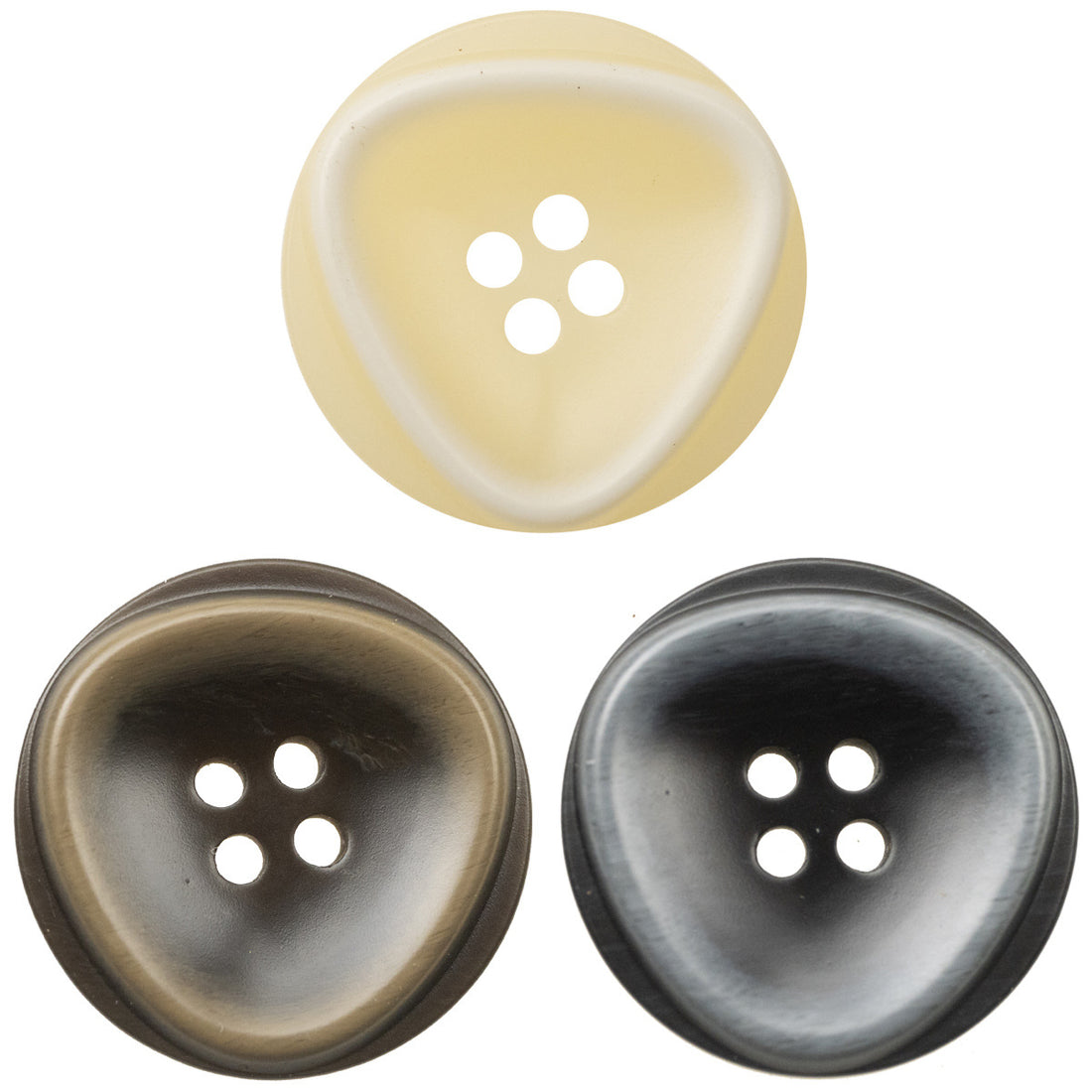25MM Outer Circle and Inner Triangle Resin Buttons 30 Pack - Lots of Buttons