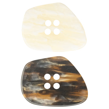 Glossy Polygonal Resin Coat Buttons Imitation Marble Texture 20PCS - Lots of Buttons