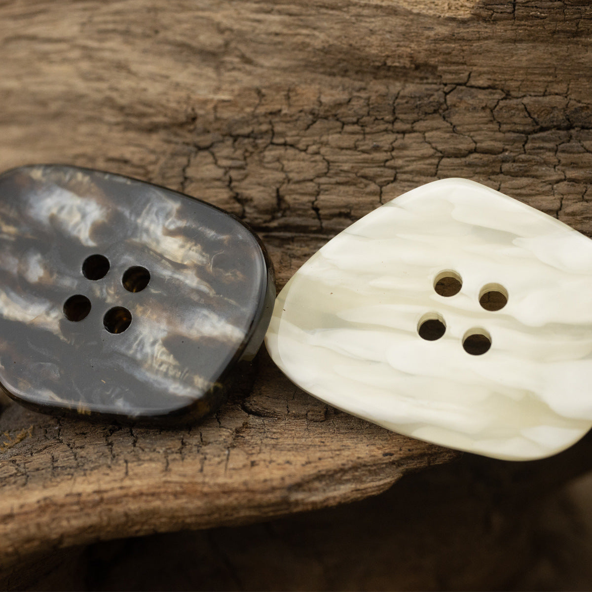 Glossy Polygonal Resin Coat Buttons Imitation Marble Texture 20PCS - Lots of Buttons