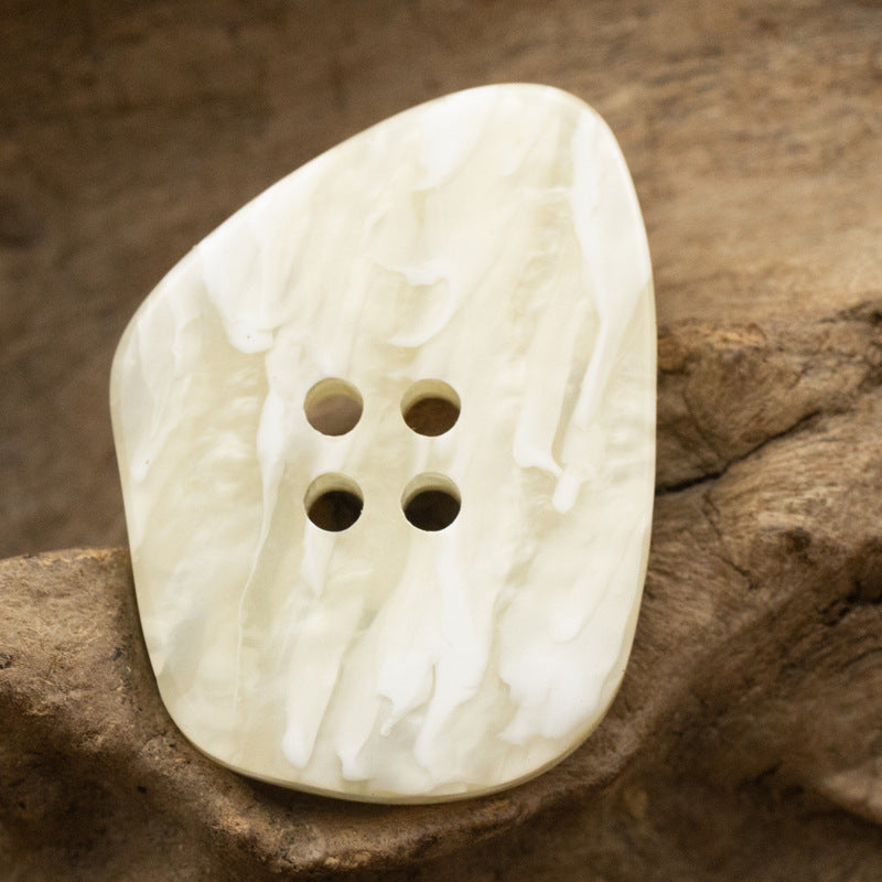 Glossy Polygonal Resin Coat Buttons Imitation Marble Texture 20PCS - Lots of Buttons